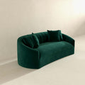 Kante Green Velvet Sofa Dark Green Velvet Wood Primary Living Space Mid Century Modern Foam Solid Wood,Velvet 3 Seat