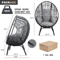 Patio Pe Wicker Egg Chair Model 3 With Black Color Rattan Grey Cushion Yes Black Foam Steel