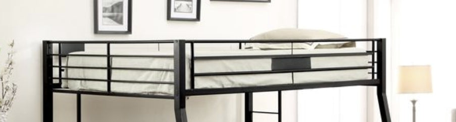 Limbra Sandy Black Finish Full Xl Queen Bunk Bed Black Metal