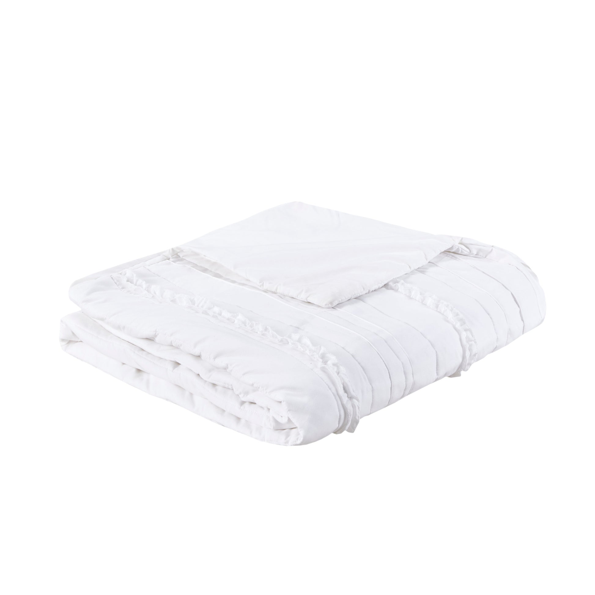 4 Piece 2 In 1 Duvet Set Queen White Cotton