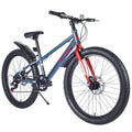 Mountain Bike For Girls And Boys Mountain 24 Inch Shimano 7 Speed Bike Grey Steel