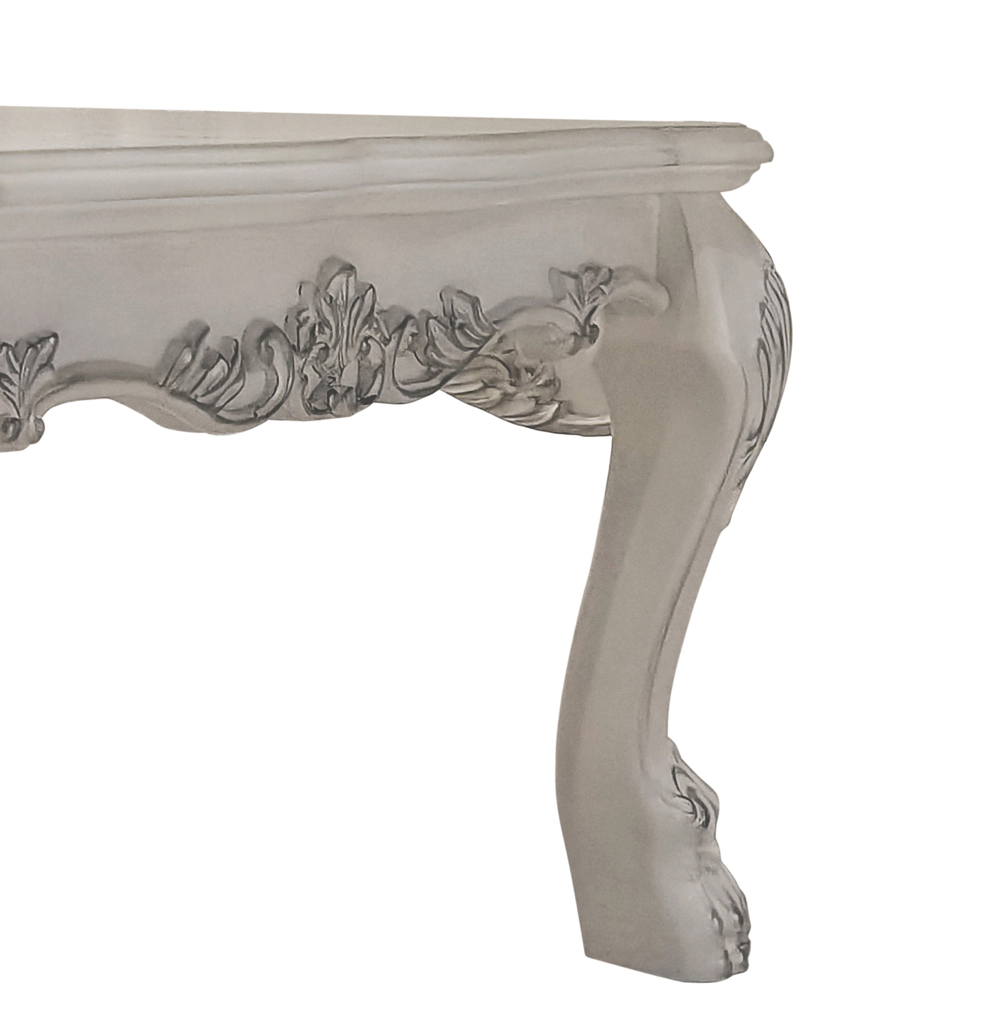 Bone White Coffee Table With Claw Leg White Primary Living Space Traditional Rectangular Wood