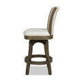 Henry 27 Armless Swivel Counter Height Bar Stool, Natural White Linen White Foam Linen