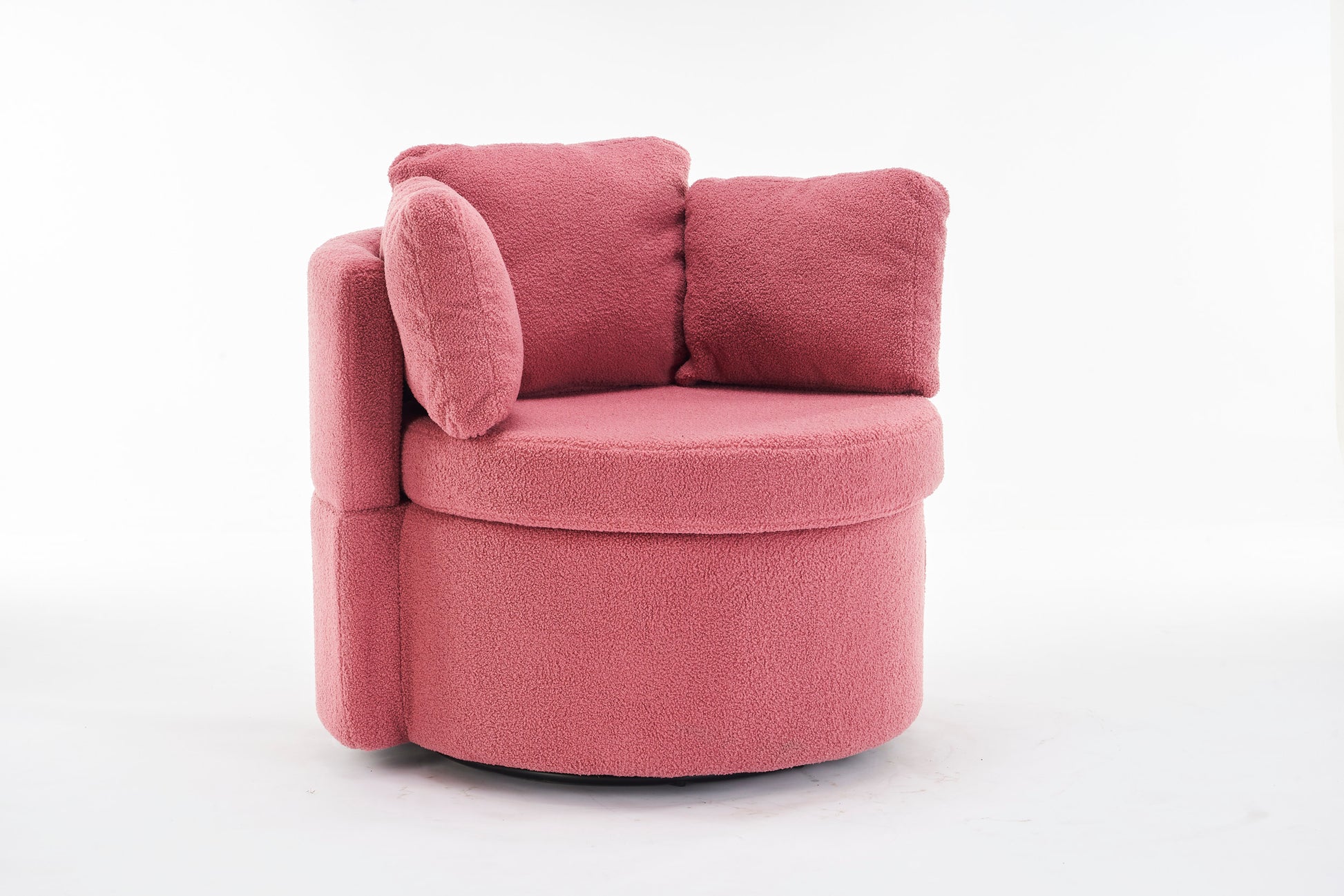 029 Teddy Fabric Swivel And Storage Chair With Back Cushion For Living Room,Dark Pink Dark Pink Primary Living Space Modern Foam Teddy