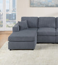 Stunning Modern Dark Gray 2Pc Sectional Set Corduroy Couch Laf And Raf Chaise Armless Loveseat Living Room Furniture Dark Gray Primary Living Space Cushion Back Contemporary,Modern U Shaped Rubberwood Corduroy 6 Seat