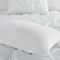 7 Piece Tufted Comforter Set White Full Full White Polyester