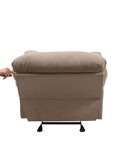 Light Brown Recliner With Pillow Top Armrest Light Brown Microfiber Manual Handle Metal Primary Living Space Tight Back Handle Pillow Top Arms Fabric Metal