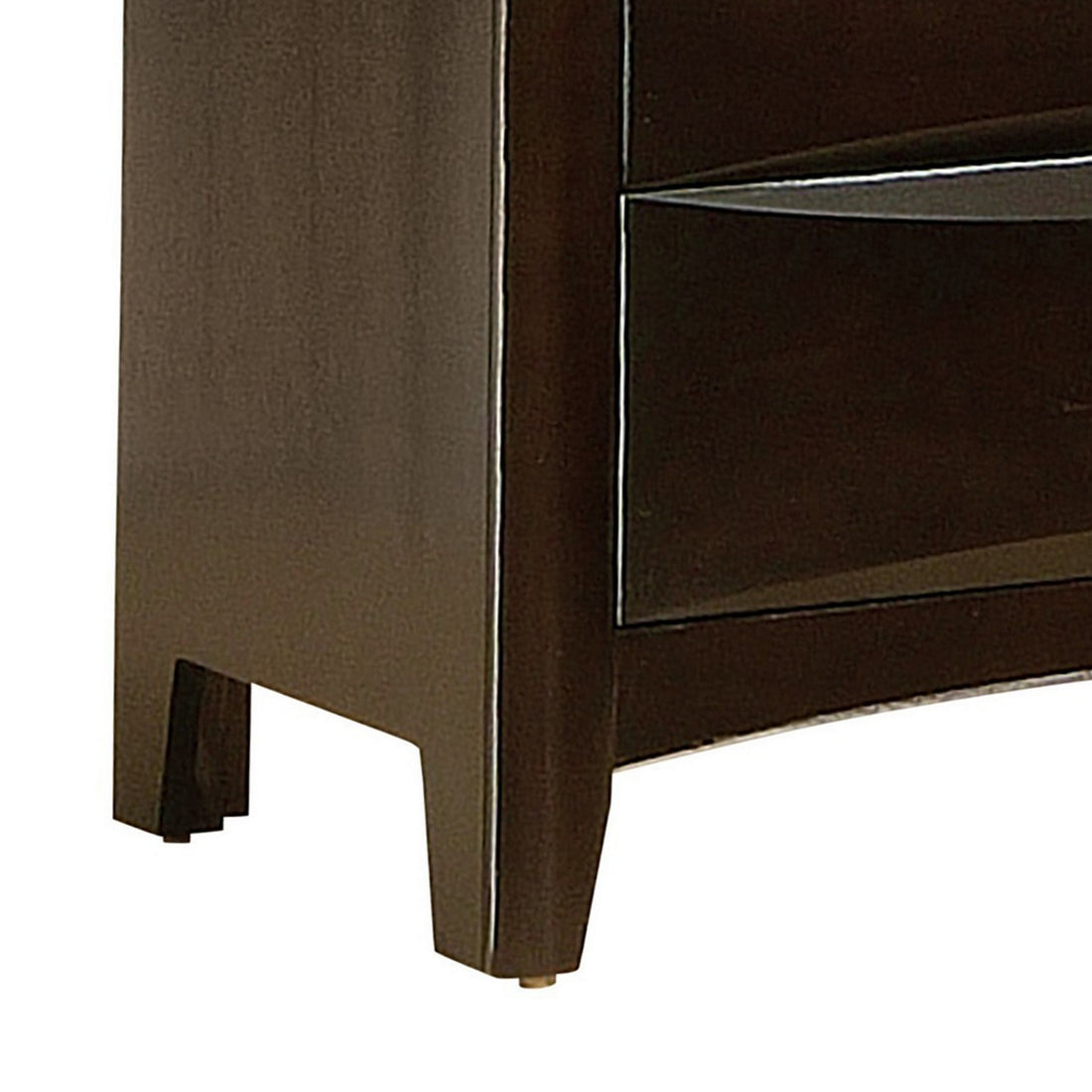 Spacious 2 Drawer Nightstand, Brown Brown Mdf