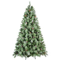 9Ft Scotch Pine Christmas Tree, Premium Frosted Pre Decorated Artificial Holiday Decor W 2,518 Branch Tips, Xmas Trees For Holiday Party Decoration Green Polyvinyl Chloride