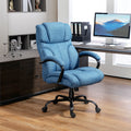 Vinsetto 500Lbs Big And Tall Office Chair With Wide Seat, Executive Computer Chair With Adjustable Height, Swivel Wheels And Linen Finish, Blue Blue Linen