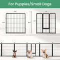 Dog Playpen 24 Inch 8 Panels, Heavy Duty Metal Pet Playpen Indoor Outdoor For Camping, Yard, Rv, Garden Fence, Privacy Patio, Black Black Metal
