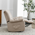 Massage Recliner Chair Electric Power Lift Recliner Chairs With Heat, Vibration, Side Pocket For Living Room Bedroom, Beige Beige Velvet