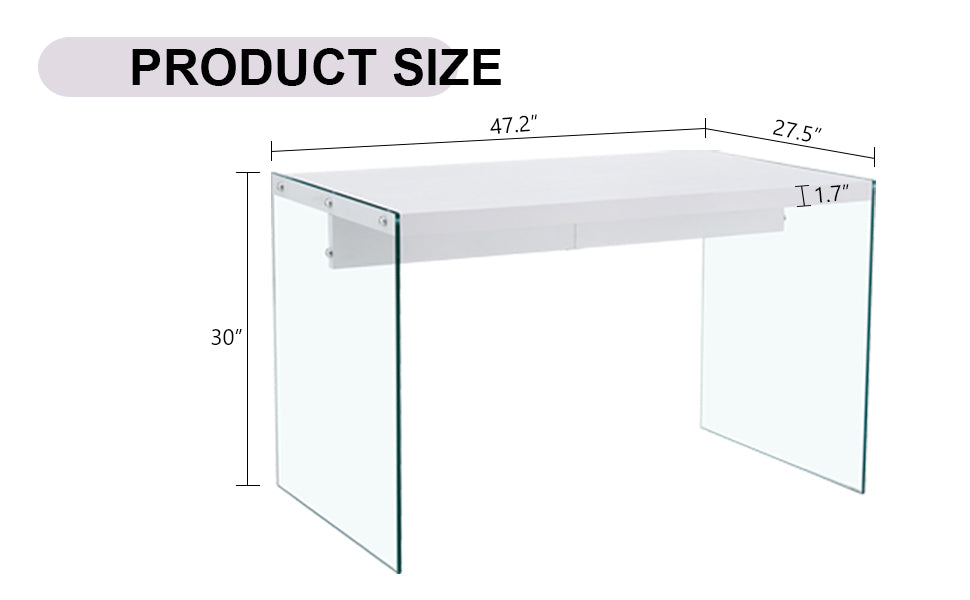 The Top Of The Coffee Table Is Made Of Mdf And White Stickers, And The Sides Are Clear Tempered Glass. The Design Is Simple And Elegant, And The Structure Is Strong. White Mdf Glass