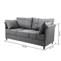 Modern Detachable Sofa 3 Seater Sofa Couches With Metal Frame For Living Room Apartment Bedroom,Linen,Beige Gray Beige Grey Linen 3 Seat