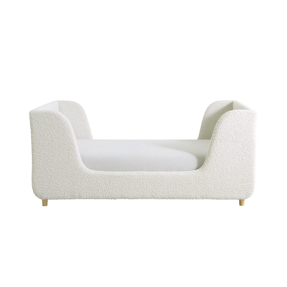 Bodhi Upholstered Boucle Toddler Bed White Polyester