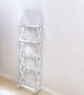 Clear 5 Tier Multimedia Rack With A Diamond Pattern Transparent Plastic