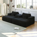 55 Inch Chenille Sponge Sofa Lounge Chair,No Assembly Required,Fluffy Modern Sleeper Chair For Indoor Living Room Bedroom Black Foam Chenille 1 Seat