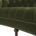 La Rosa Victorian Chesterfield Tufted Sofa, Olive Green Performance Velvet Olive Green Foam Velvet 3 Seat