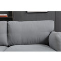 Oversized Modern Style Button Tufted Linen Upholstered 3 Seat Sofa With Usb Charger, Three Seat Sofa Couch, Living Room Sofa For Home Or Office, Gray Gray Fabric 3 Seat
