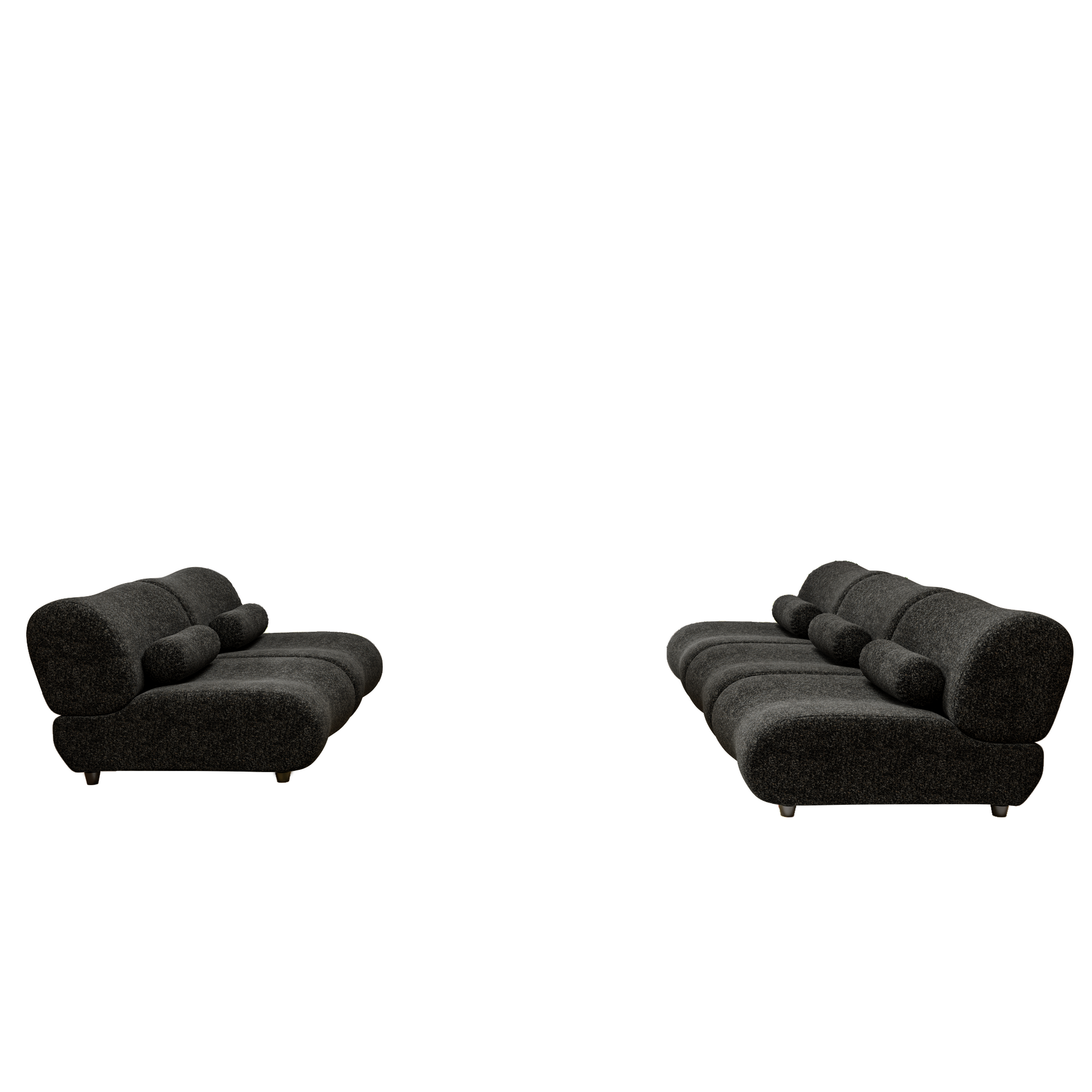 Contemporary Black Modular Sofa With Chenille Fabric Spacious 5 Seat Sectional Couch With Deep Seating & Reclined Backrest Ideal For Family Rooms Black Chenille 5 Seat