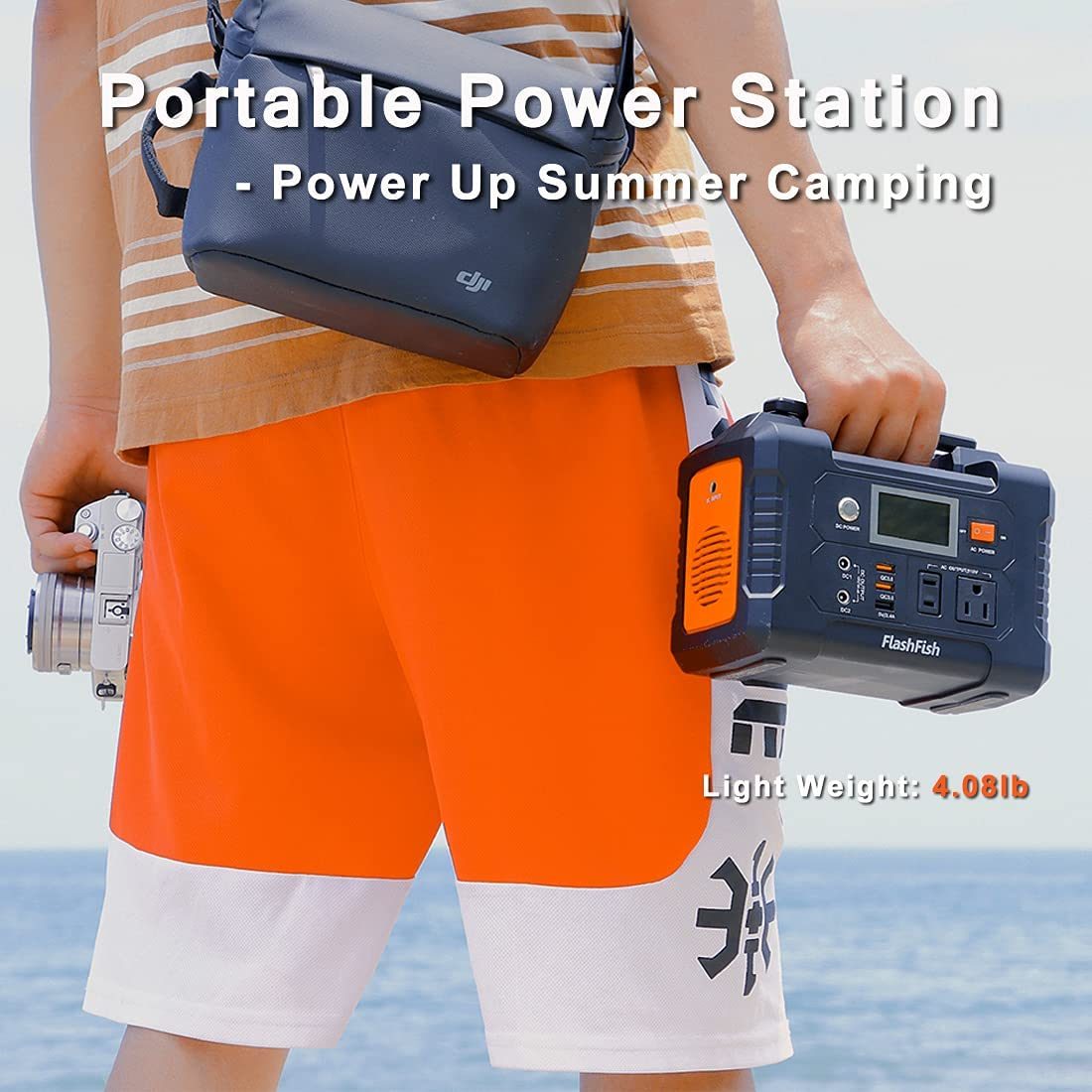 200W Portable Power Station Black Metal