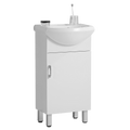 18 Inch Mini Bathroom Cabinet With Ceramic Sink White White Solid Wood