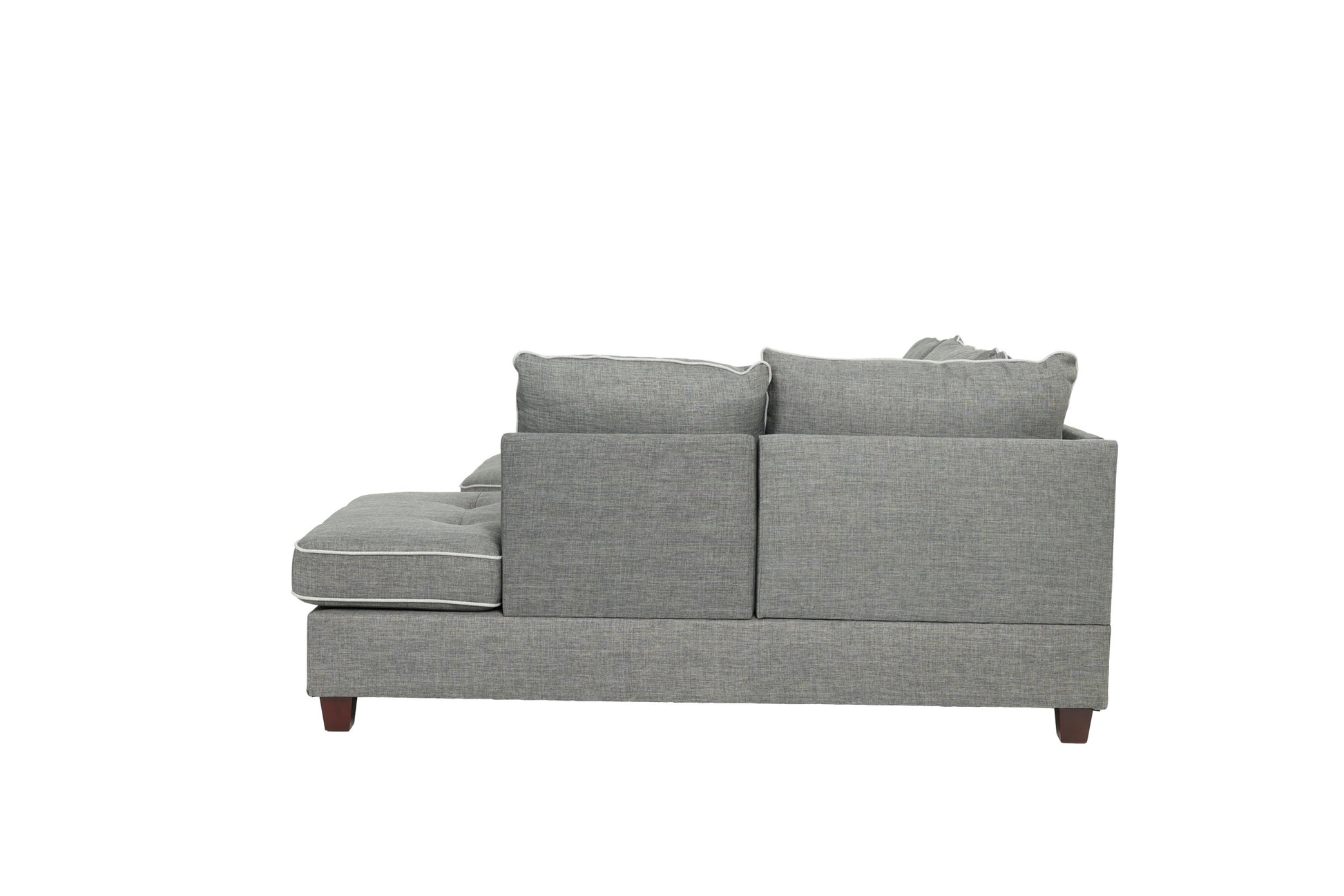 Beautiful 3 Pcs Sectional Sofa Steel Dorris Fabric Cushion Sofa Chaise Ottoman Reversible Couch Pillows Living Room Furniture Steel Gray Wood Primary Living Space Cushion Back Contemporary,Modern L Shaped Rubberwood Particle Board 5 Seat