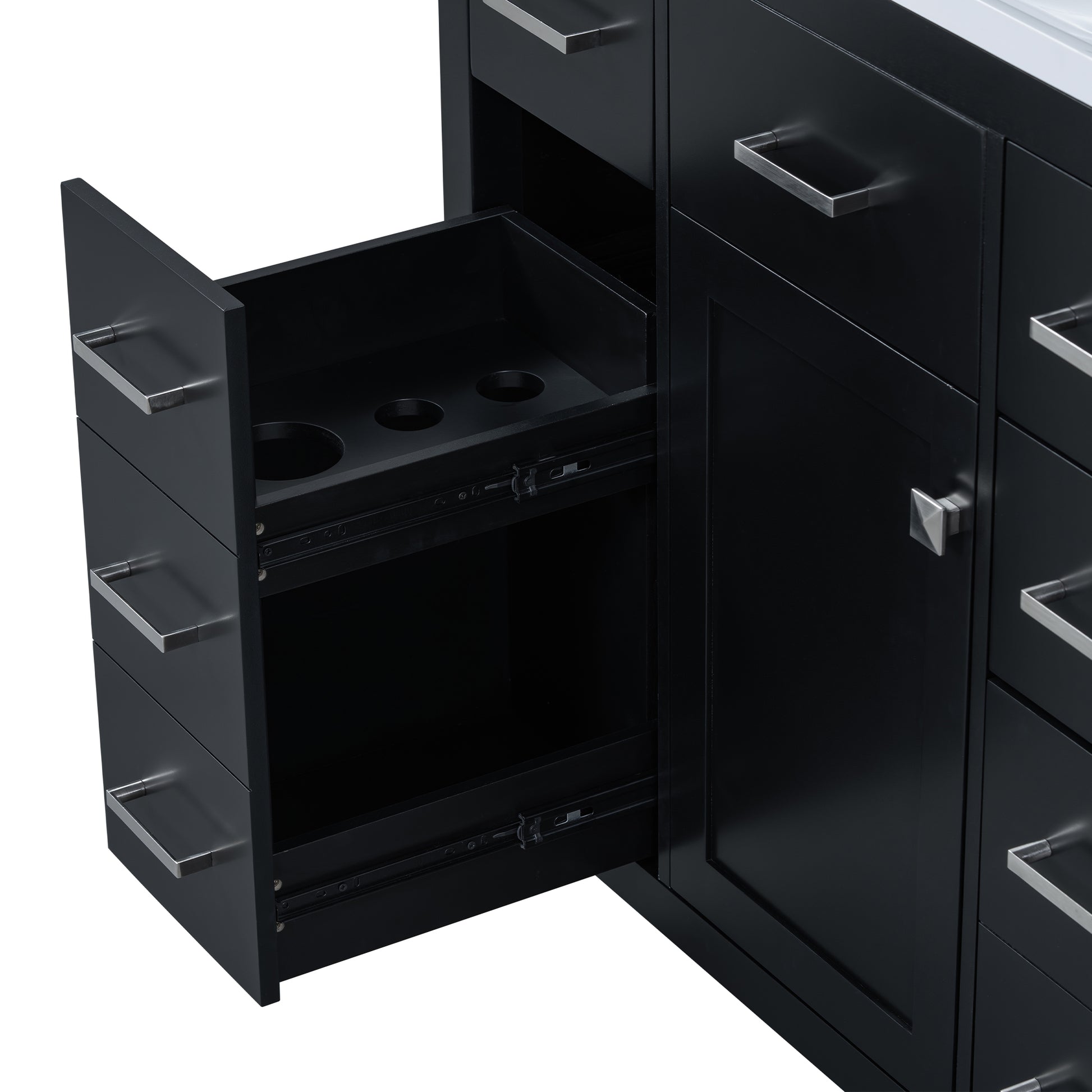 Cabinet Only 36" Black Bathroom Vanity Sink Not Included Black Bathroom Solid Wood Mdf Resin