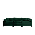 Mid Century Modern Sectional Sofa 3 Seater Sectional Sofa With 2 Arm Pillows And 3 Pillows, Living Room Sectional Green Corduroy Fabric Green Corduroy 3 Seat