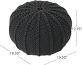 Knited Pouf Dark Grey Cotton