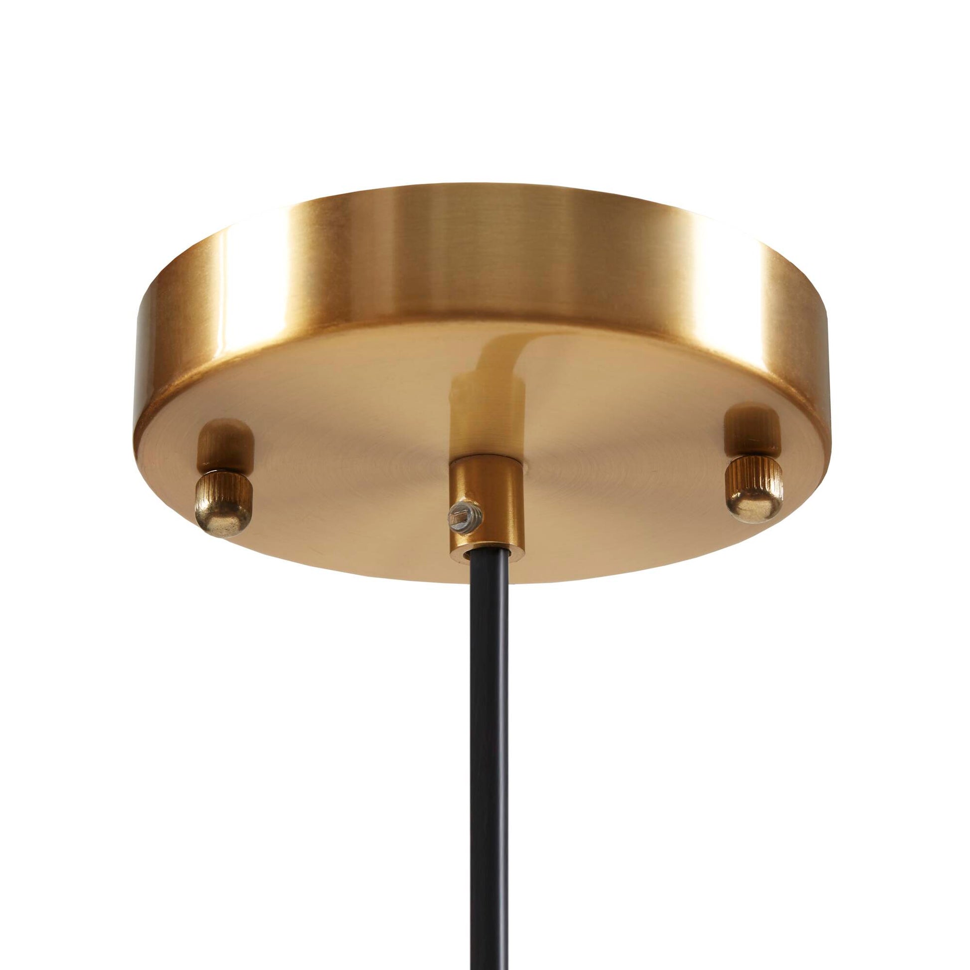 Bell Shaped Glass Pendant Gold Clear Dia.13" Gold Clear Glass Metal