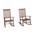 Outdoor Rocking Chair Patio Rocker Brown Brown Acacia Wood