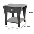 Wooden End Table With Swooping Curled Legs, Gray Gray Wood