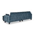 Sectional 3 Seaters Sofa ,Double Sided Multi Functional Footstool, Storage Matnon Slip Leg, Two Pillows, Velvet,Navy Blue Navy Blue Velvet 3 Seat