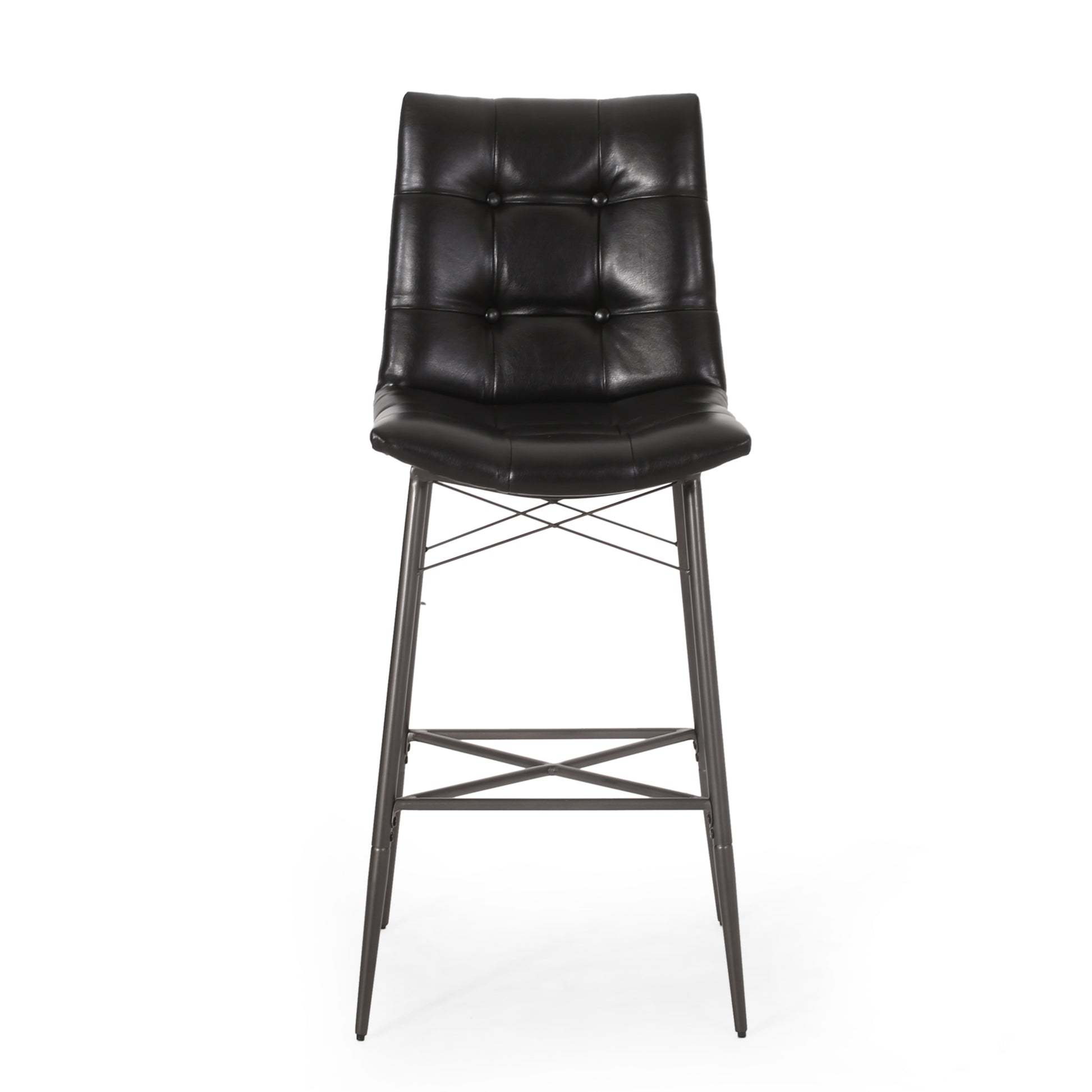 Bar Stool Mp2 Set Of 2 Black Pu