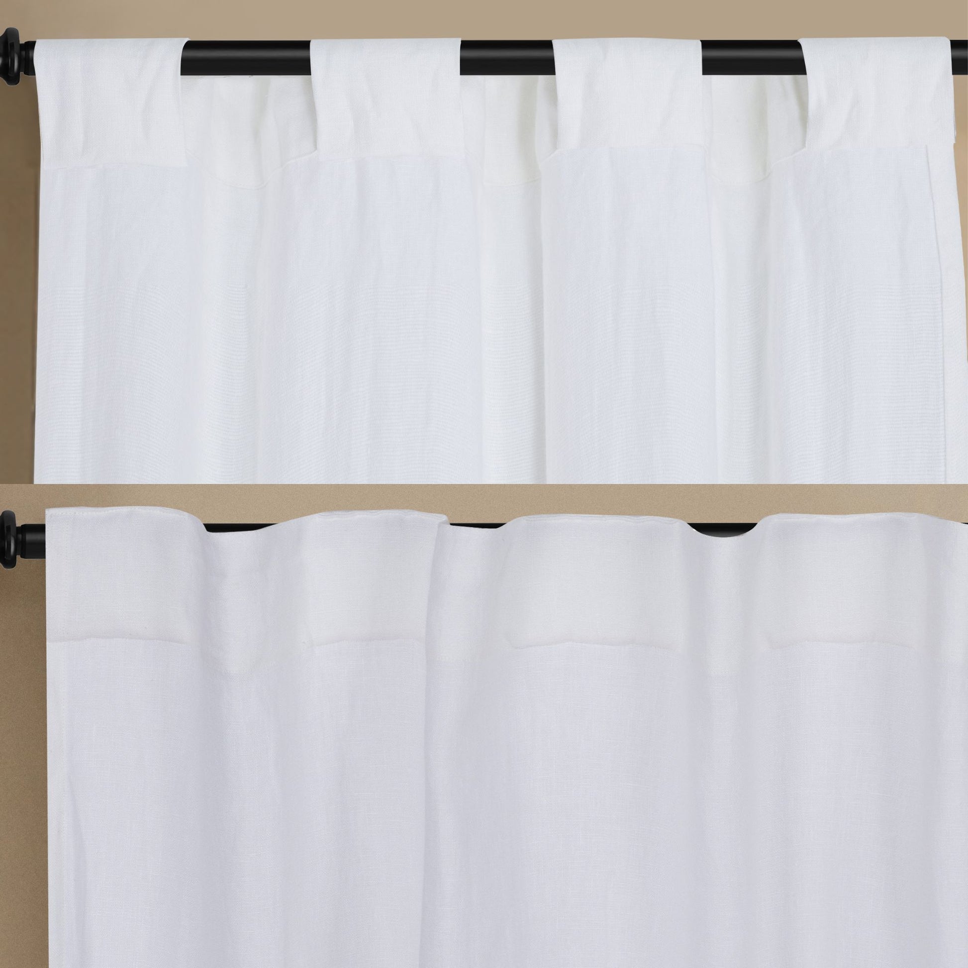 Newport Unlined Window Curtains For Bedroom, Linen Curtains For Living Room, 108 Inches Long Curtains For Living Room, Soft White Soft White Linen
