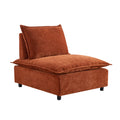 Modern Upholstered Chair Leisure Sofa Lounge Chair Removable Pillow Armless Accent Chair For Living Room, Bedroom, Corner Chair, Backrest Adjustable Fore And After Orange Wood Medium Soft Foam Chenille 1 Seat