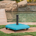 Wheelie Umbrella Base Square Teal Concrete