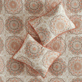 6 Piece Reversible Quilt Set With Throw Pillows Orange King Cal King Orange Cotton