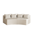 Corduroy Curved Sectional Sofa With Four Pillows,Curved Symmetrical Modular Semi Circular Sofa Sectional For Bedroom, Living Room, Office For Leisure Or Nap, Reading Room, And Lobby Two Modules