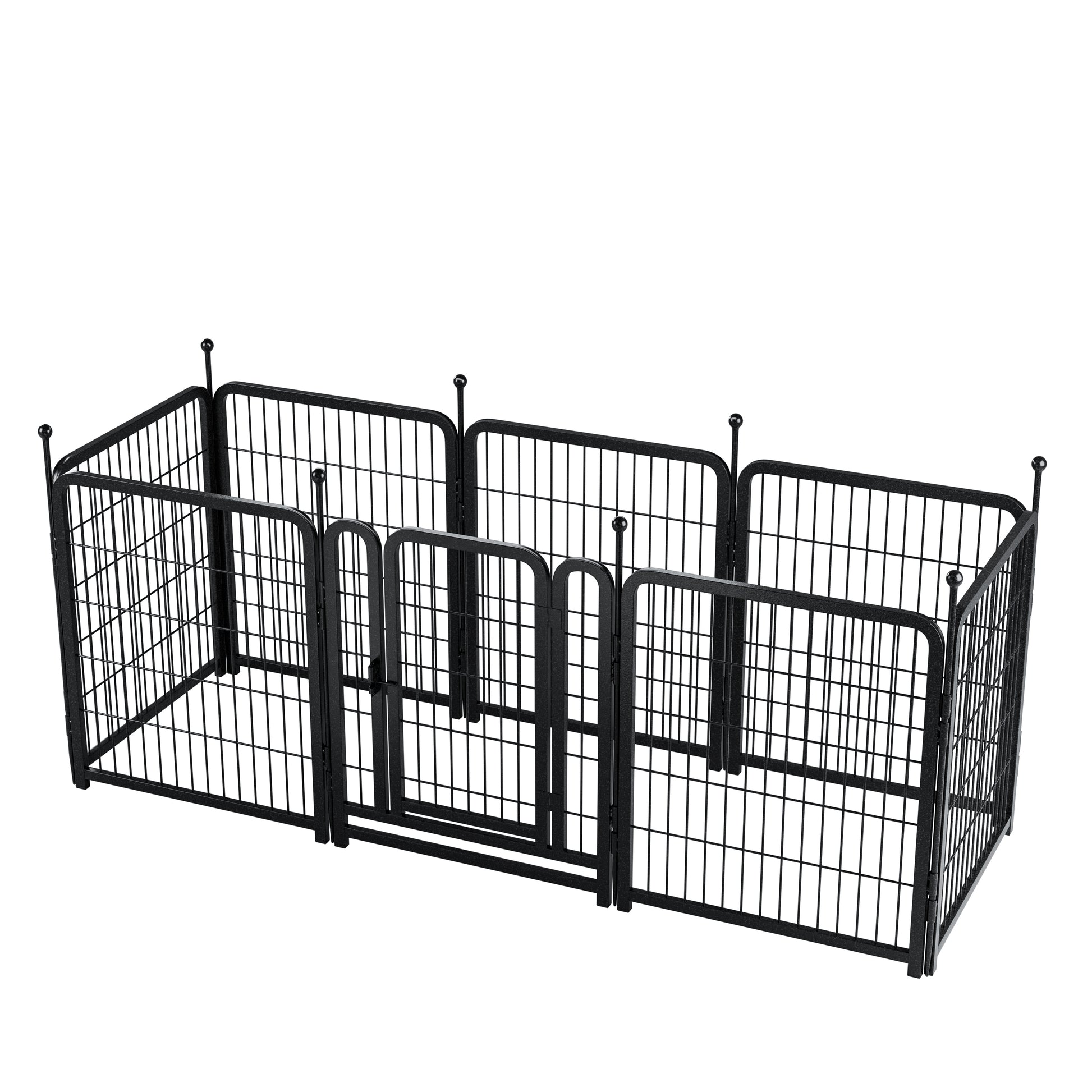 Dog Playpen 8 Panels 32" Height Heavy Duty Dog Fence Puppy Pen For Large Medium Small Dogs Indoor Outdoor Foldable Pet Exercise Pen Black Iron