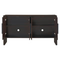 4 Door Large Storage Retro Sideboard With Adjustable Shelves And Long Handles For Kitchen, Dining Room And Living Room Espresso Espresso Mdf