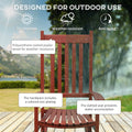 Outsunny Outdoor Rocking Chair, Patio Wooden Rocking Chair With Smooth Armrests, High Back For Garden, Balcony, Porch, Supports Up To 352 Lbs., Wine Red Wine Red Wood