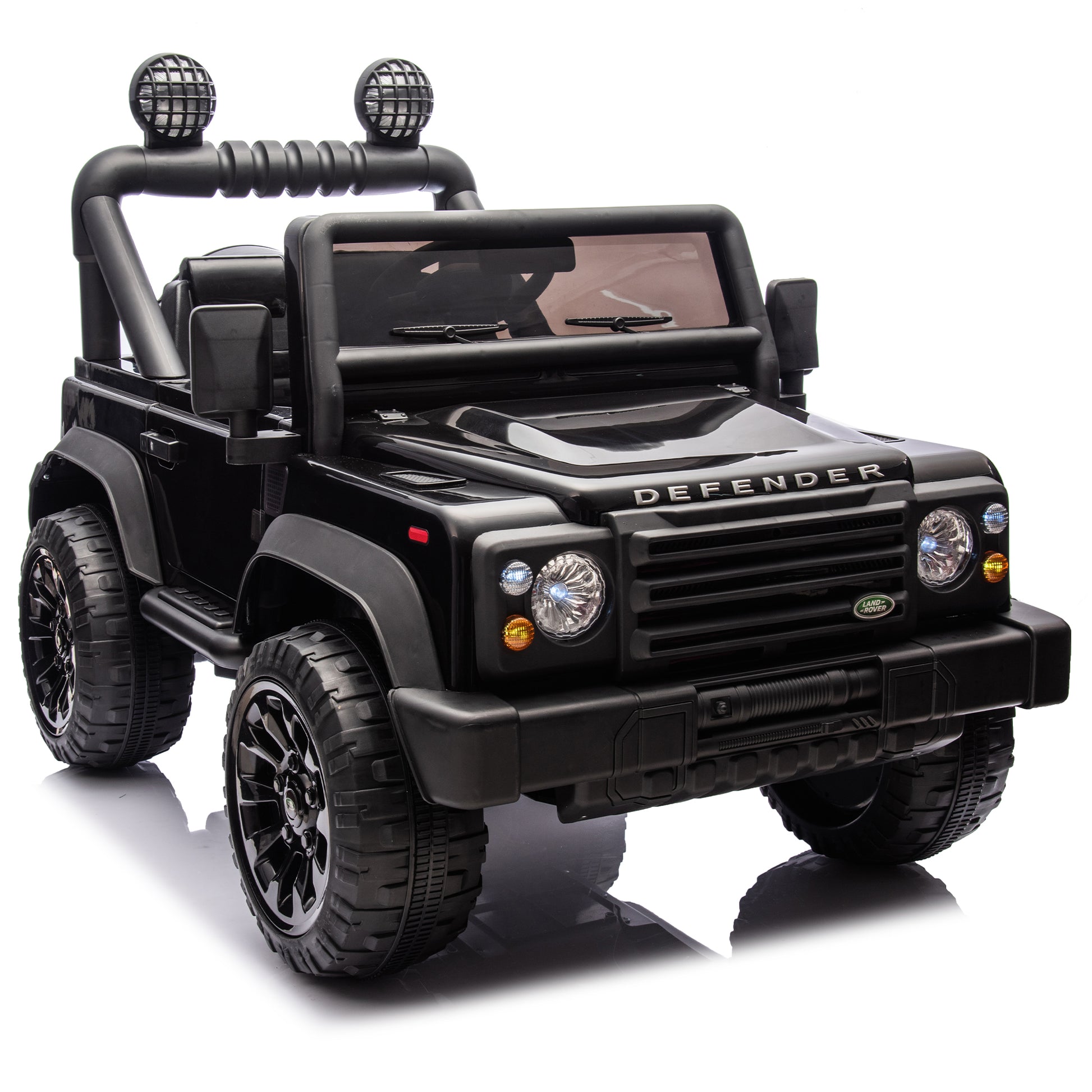 Licensed 2015 Land Rover Defender 90,24V Kids Ride On Xxl Car W Parents Control,2Wd,Four Wheel Suspension,Bluetooth,Mp3,Music,Power Display,Led Lights,Speeds 1.86 3.11Mph For Kids 3 7. Black Polypropylene