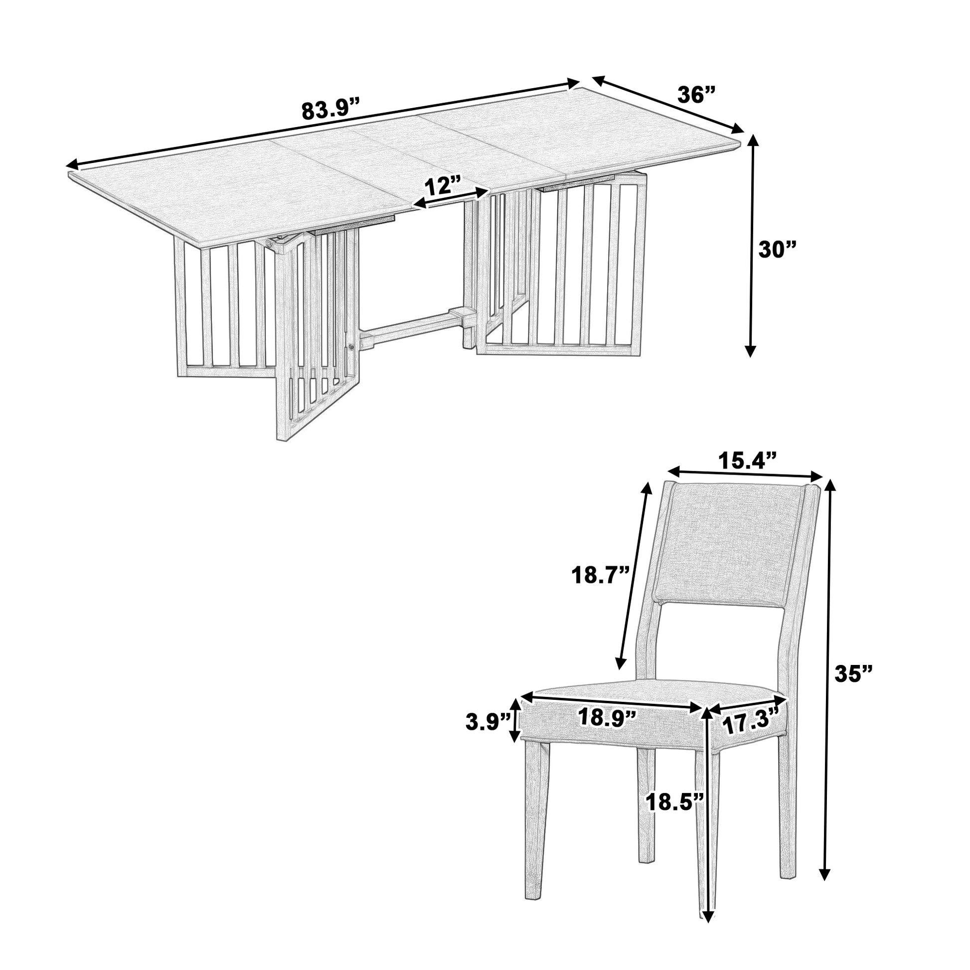 Farmhouse 9 Piece 83.9Inch Extendable Dining Table Set With 2 12 Inch Removable Leaves And 8 Upholstered Dining Chairs, Natural Wood Dining Room Solid Wood Rubberwood Rectangular Dining Table With Chair Upholstered Chair Wood Natural Seats 8 Removable