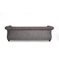 Stylish Slate Suede 3 Seater Sofa With Rolled Arms Modern, Elegant, And Comfortable Couch, Perfect For Relaxing Evenings, Ideal For Contemporary Home Decor, Durable Upholstery, And Luxurious Design Slate Suede Wood Primary Living Space Cushion Back