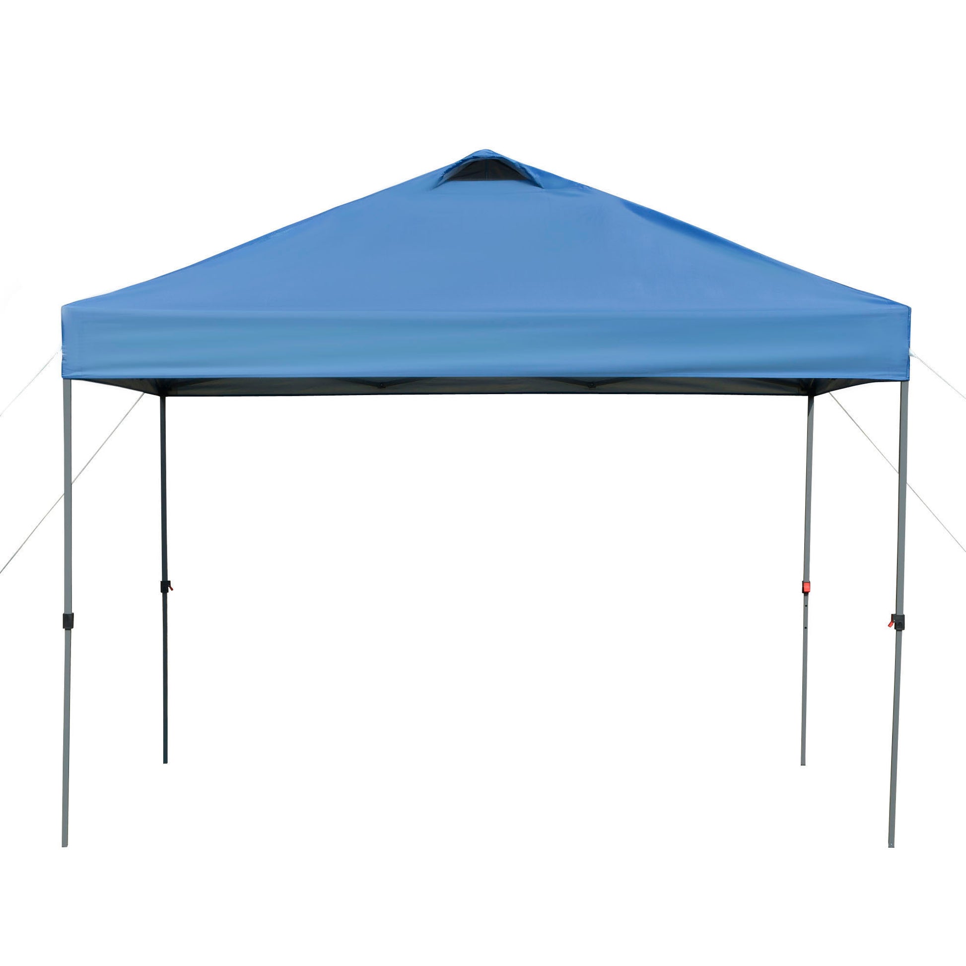 Outsunny 10' X 10' Pop Up Canopy Tent, Instant Sun Shelter With 3 Level Adjustable Height, Top Vents And Wheeled Carry Bag For Outdoor, Garden, Patio, Blue Blue Steel