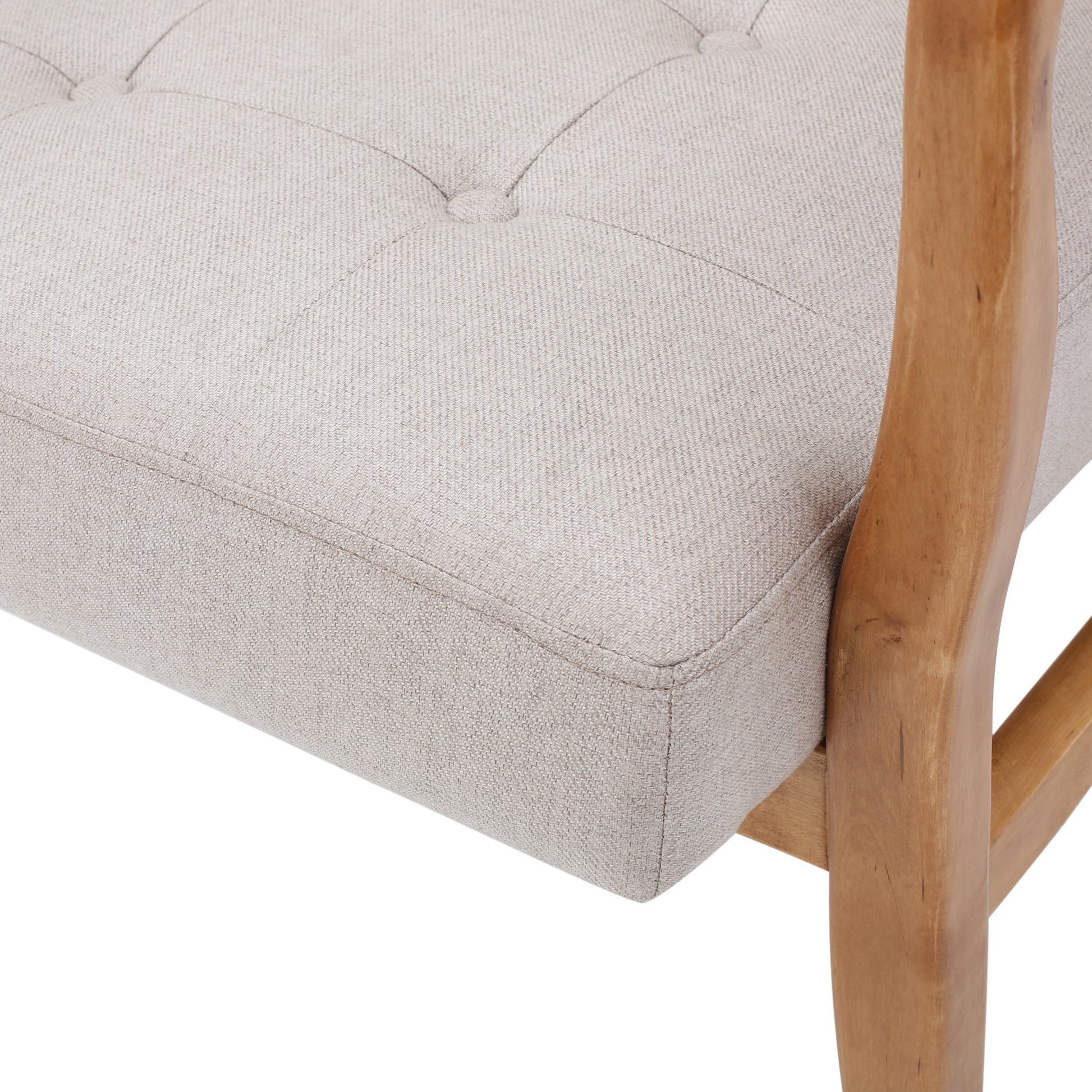 Beige Fabric Mid Century Modern Club Chair Beige Fabric