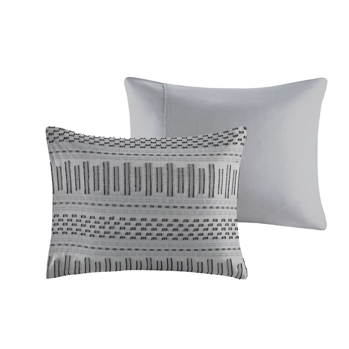 Cotton Jacquard Comforter Mini Set Grey Black King Cal King King Grey Black Cotton