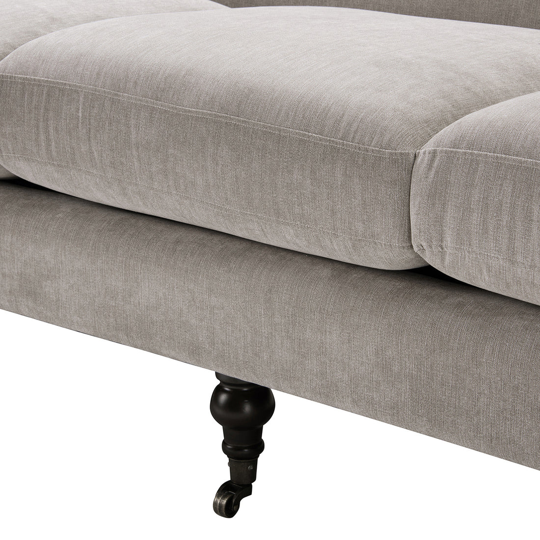 Alana Lawson Three Cushion Tightback Sofa, Silver Grey Polyester Silver Grey Foam Polyester 3 Seat